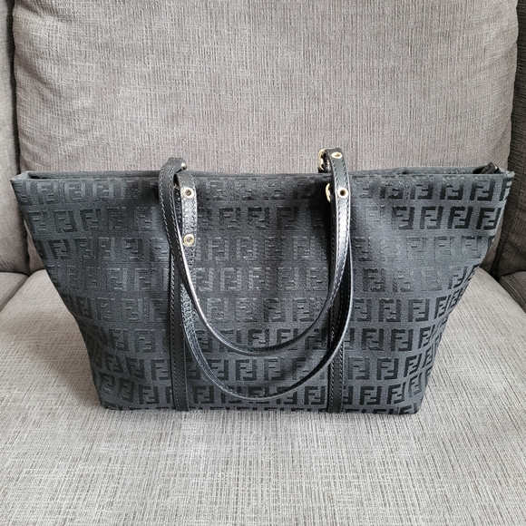 * SOLD on Marketplace* - Fendi Black Zucchino Small Tote Bag - Picture 3 of 17